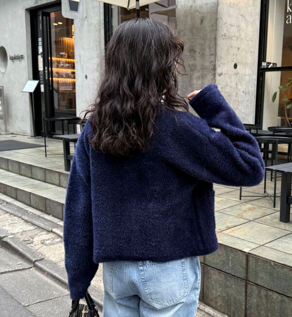 fredy emue「シャギー裏配色ジャケットカーディガン」|カーディガン|