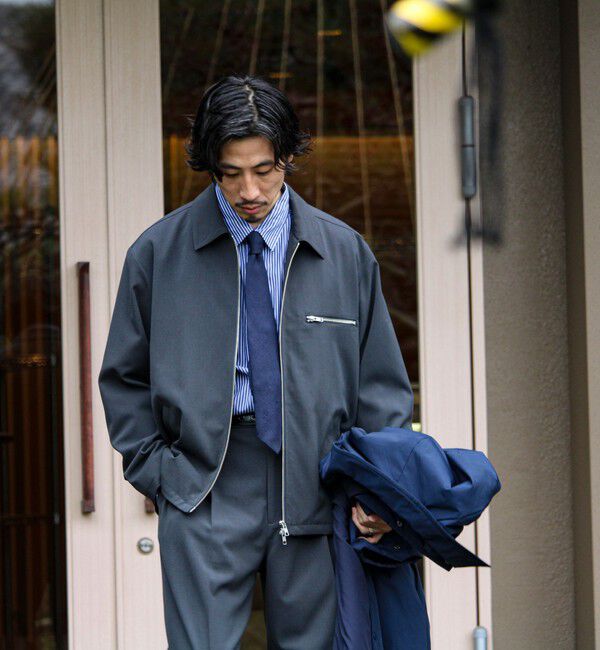 GLOSTER「【セットアップ対応】ウールライクジップジャケット」|ブルゾン・スタジャン|