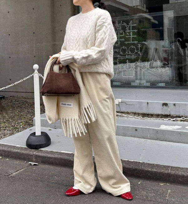 fredy emue「ふわふわ柄編みニットプルオーバー」|ニット・セーター|