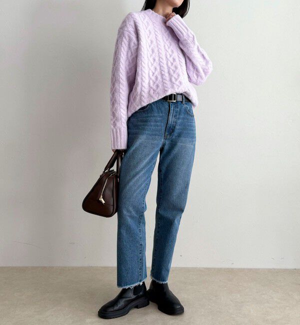 fredy emue「ふわふわ柄編みニットプルオーバー」|ニット・セーター|