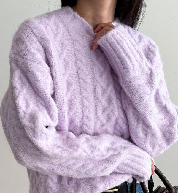 fredy emue「ふわふわ柄編みニットプルオーバー」|ニット・セーター|