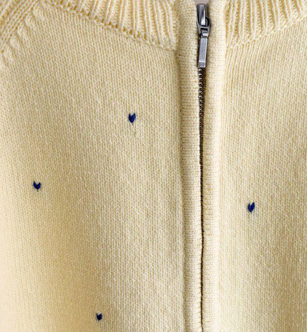 fredy emue「ハンド刺しゅうハートZIPカーディガン」|カーディガン|