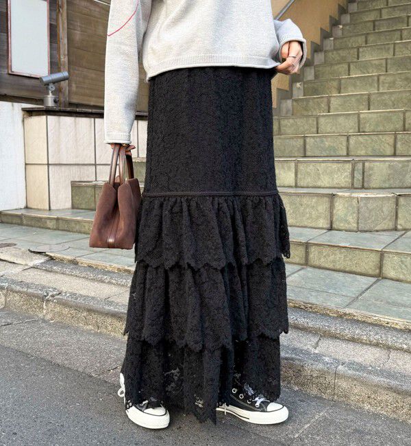 fredy emue「起毛レースティアードスカート」|スカート|