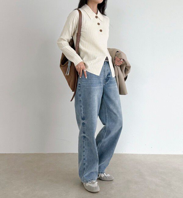 fredy emue「センタースリット衿付きプルオーバー」|ニット・セーター|