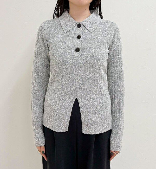 fredy emue「センタースリット衿付きプルオーバー」|ニット・セーター|