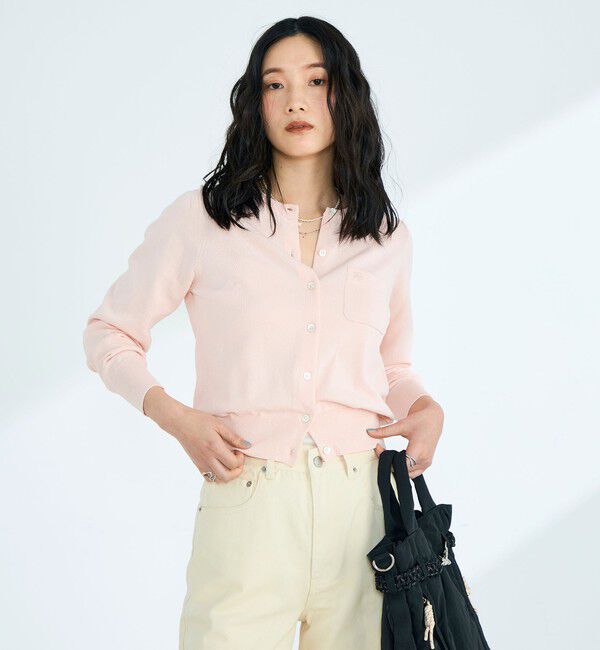 fredy emue「FR刺繍コットン混BASICカーディガン」|カーディガン|ベビーピンク