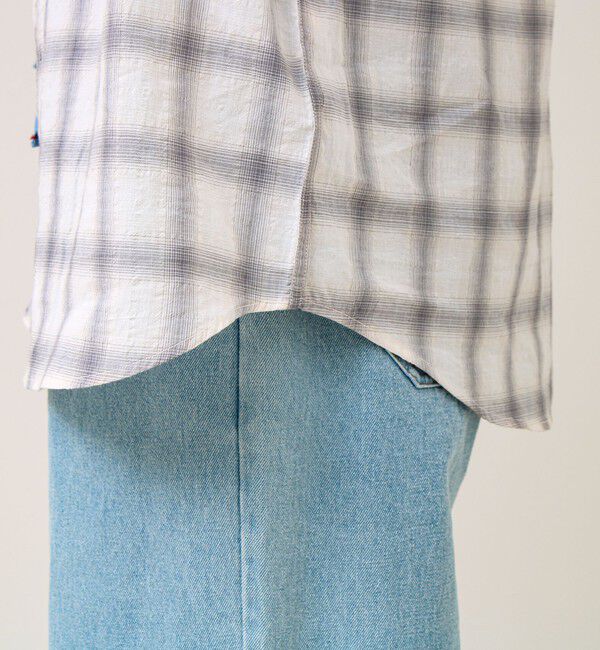 GLOSTER「【夏まで使える】テクスチャーバンドカラーチェックシャツ」|シャツ・ブラウス|