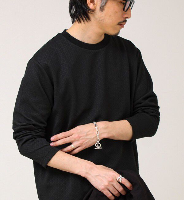 GLOSTER「【素材で魅せる】フクレリンクスジャガードロンT」|Tシャツ・カットソー|