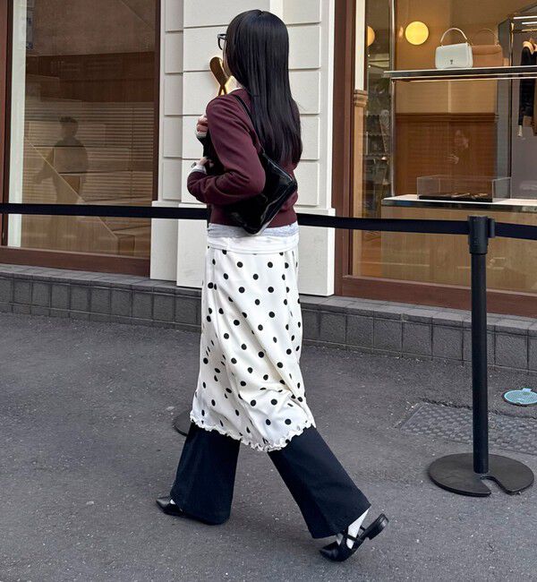 fredy emue「サテンドットミディスカート」|スカート|