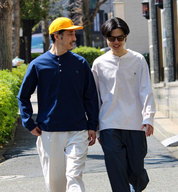 GLOSTER「【BOY刺繍】裏グラデーション ヘンリーネック ロンT」|Tシャツ・カットソー|