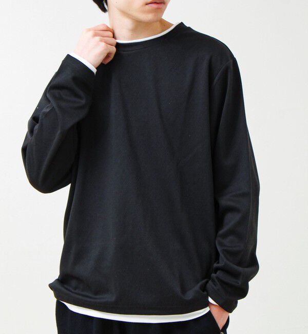 GLOSTER「メランジ微起毛スムース フェイクレイヤード ロンT」|Tシャツ・カットソー|