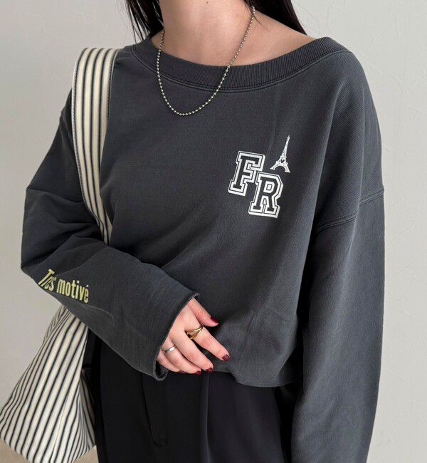 fredy emue「ヴィンテージ加工裏毛オフショルプルオーバー」|Tシャツ・カットソー|