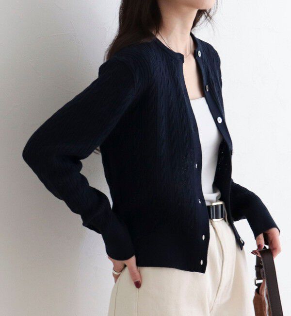 fredy emue「FR刺繍ケーブル柄ニットカーディガン」|カーディガン|