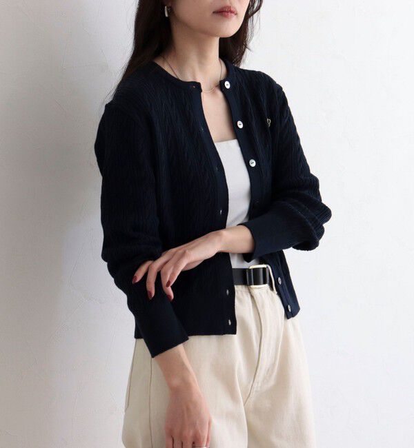 fredy emue「FR刺繍ケーブル柄ニットカーディガン」|カーディガン|