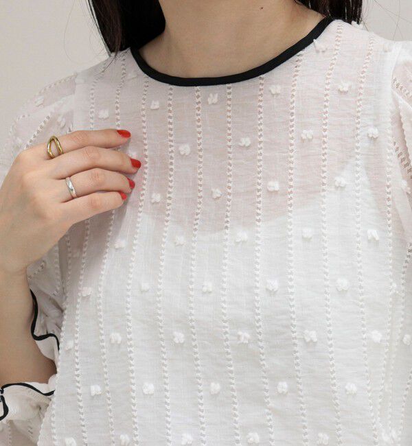 fredy emue「【大人気シリーズの最新作】バック釦配色ギャザーブラウス」|シャツ・ブラウス|