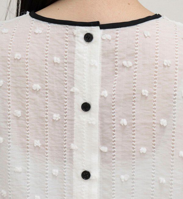 fredy emue「【大人気シリーズの最新作】バック釦配色ギャザーブラウス」|シャツ・ブラウス|