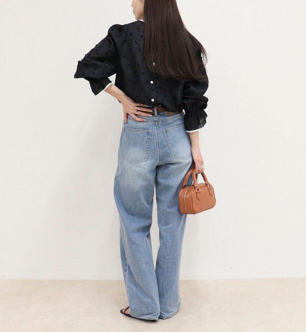 fredy emue「【大人気シリーズの最新作】バック釦配色ギャザーブラウス」|シャツ・ブラウス|