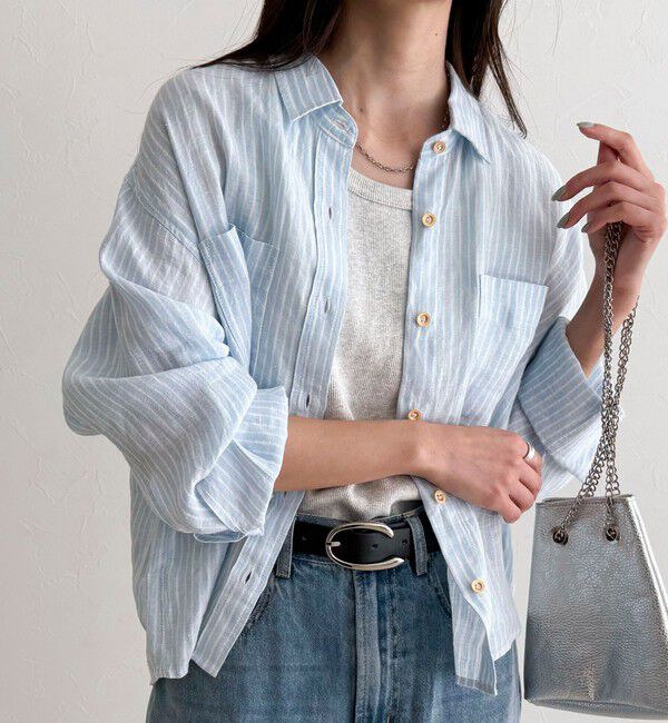 fredy emue「LINEN100 クロップドシャツ」|シャツ・ブラウス|