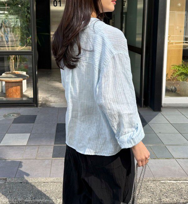 fredy emue「LINEN100 クロップドシャツ」|シャツ・ブラウス|