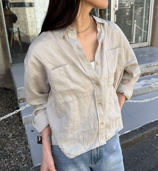 fredy emue「LINEN100 クロップドシャツ」|シャツ・ブラウス|