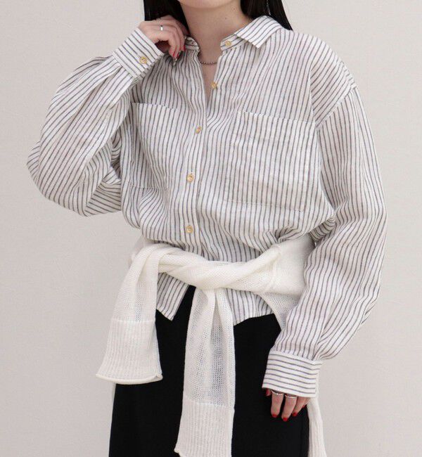 fredy emue「LINEN100 クロップドシャツ」|シャツ・ブラウス|