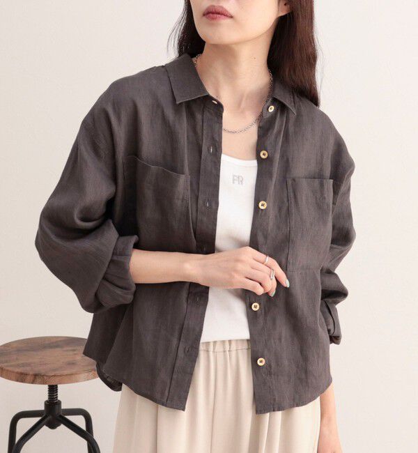 fredy emue「LINEN100 クロップドシャツ」|シャツ・ブラウス|
