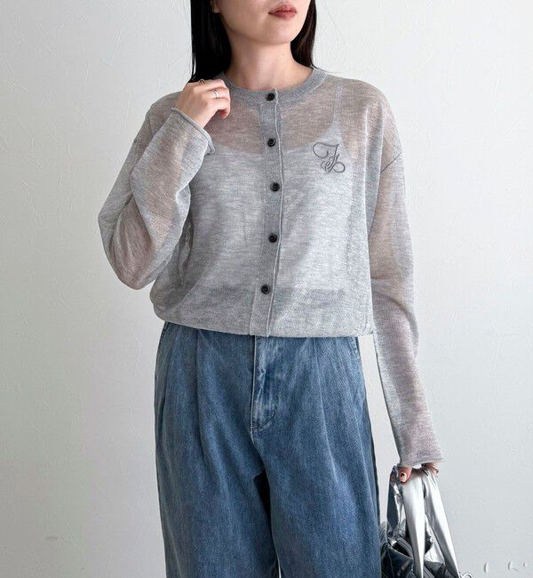 fredy emue「刺繍入りシアーニットカーディガン」|カーディガン|