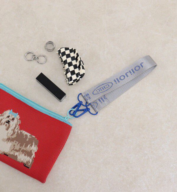 fredy emue「【JOli JOli/ジョリジョリ】ジャガードロゴマルチストラップ S」|チャーム・キーホルダー|アイボリー