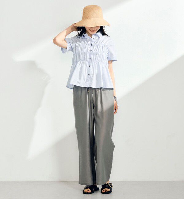 fredy emue「【接触冷感】ドライタンブラーセミワイドイージーパンツ」|チノ|