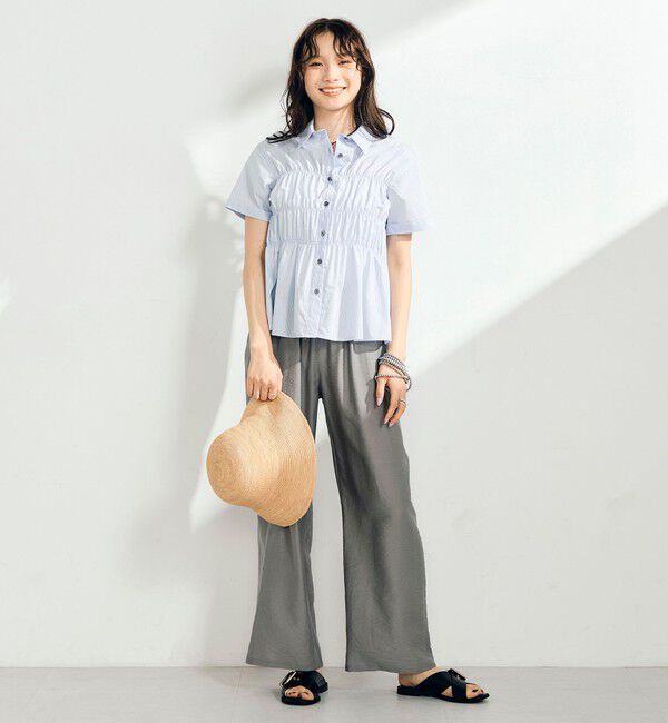 fredy emue「【接触冷感】ドライタンブラーセミワイドイージーパンツ」|チノ|