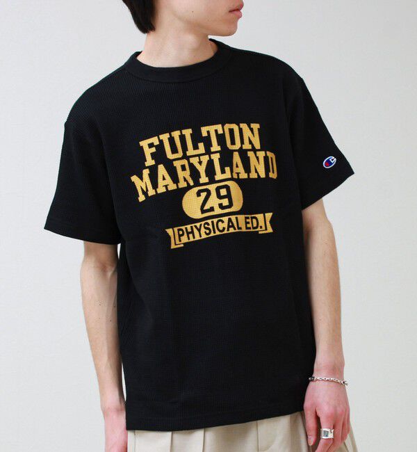 GLOSTER「【Champion/チャンピオン】WAFFLE PRINT S/S」|Tシャツ・カットソー|ブラック