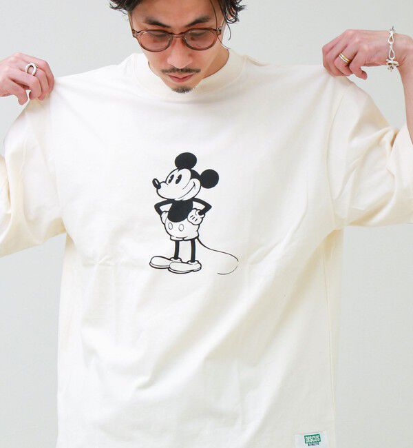 GLOSTER「【DISCUS】Disney ミッキープリントTシャツ」|Tシャツ・カットソー|ホワイト系その他