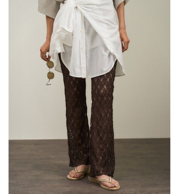 SALON adam et rope'「シアーレースレギンス［ストレッチ］」|レギンス・スパッツ|ブラウン系(23)