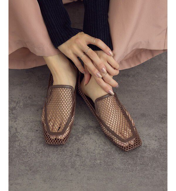 SALON adam et rope'「【W S（ドゥーブル）】メッシュローファー」|その他|ブラウン(20)