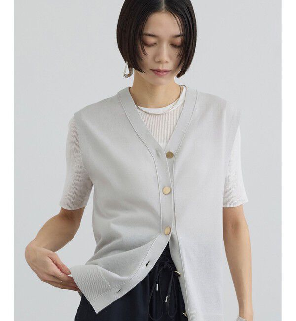 SALON adam et rope'「【WEB限定】ドライタッチメタルボタンニットジレ / ベスト［洗える］」|ベスト・ジレ|