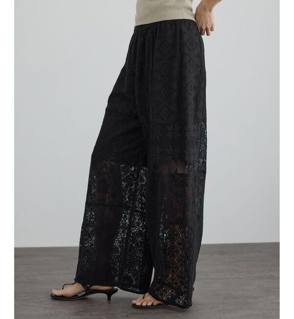 SALON adam et rope'「【WEB限定】パッチワークレースパンツ / セットアップ対応」|チノ|