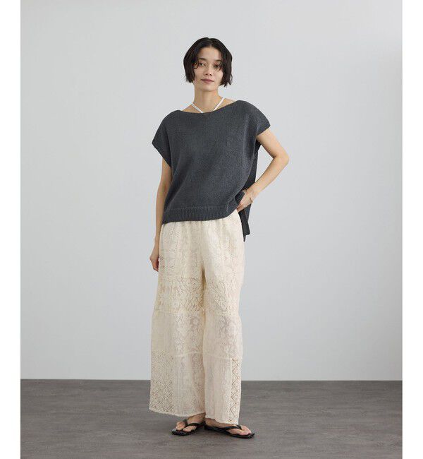 SALON adam et rope'「【WEB限定】パッチワークレースパンツ / セットアップ対応」|チノ|