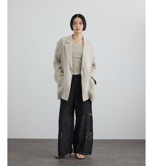 SALON adam et rope'「【WEB限定】パッチワークレースパンツ / セットアップ対応」|チノ|
