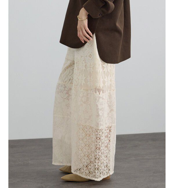 SALON adam et rope'「【WEB限定】パッチワークレースパンツ / セットアップ対応」|チノ|