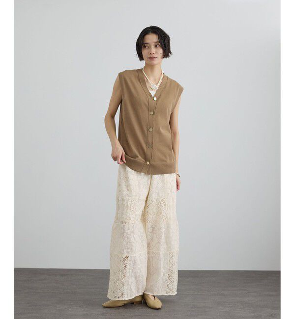 SALON adam et rope'「【WEB限定】パッチワークレースパンツ / セットアップ対応」|チノ|