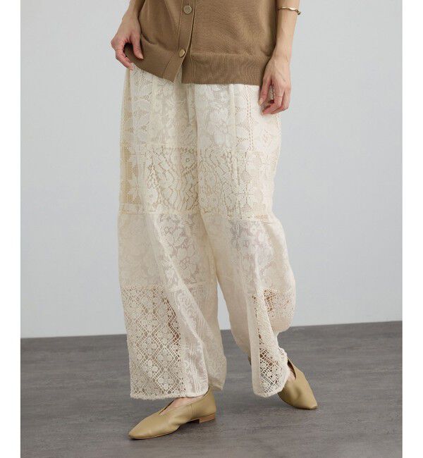 SALON adam et rope'「【WEB限定】パッチワークレースパンツ / セットアップ対応」|チノ|