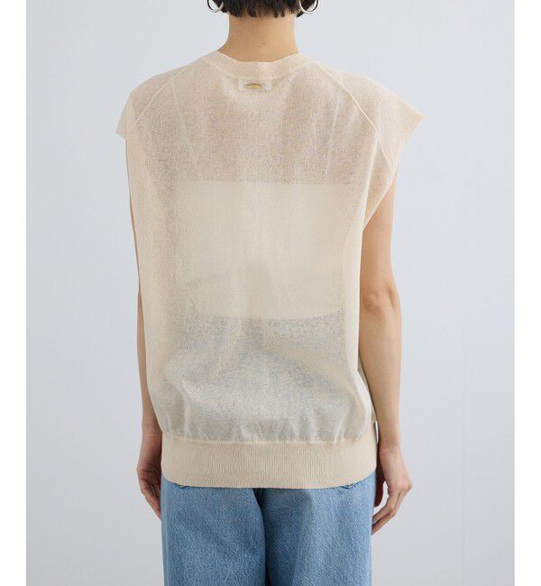 SALON adam et rope'「コットンリネンシアーVネックベスト」|ベスト・ジレ|