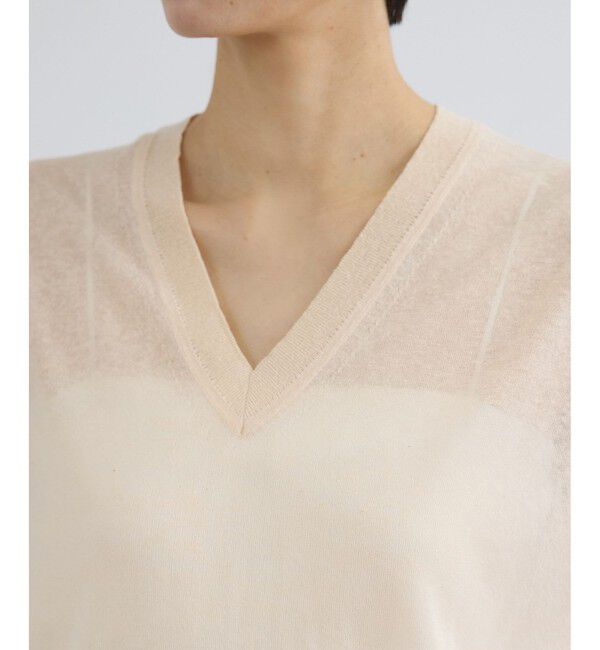 SALON adam et rope'「コットンリネンシアーVネックベスト」|ベスト・ジレ|