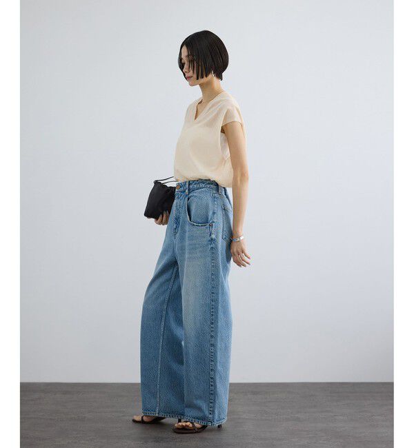 SALON adam et rope'「コットンリネンシアーVネックベスト」|ベスト・ジレ|