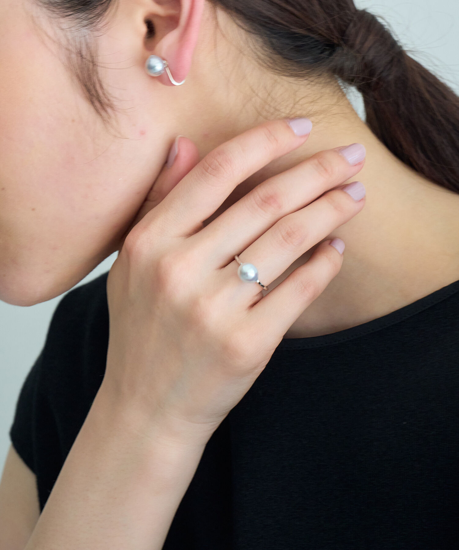 ROP&Eacute;「R（ロペ アール）あこやナチュラルブルーパール1粒リング」|リング|