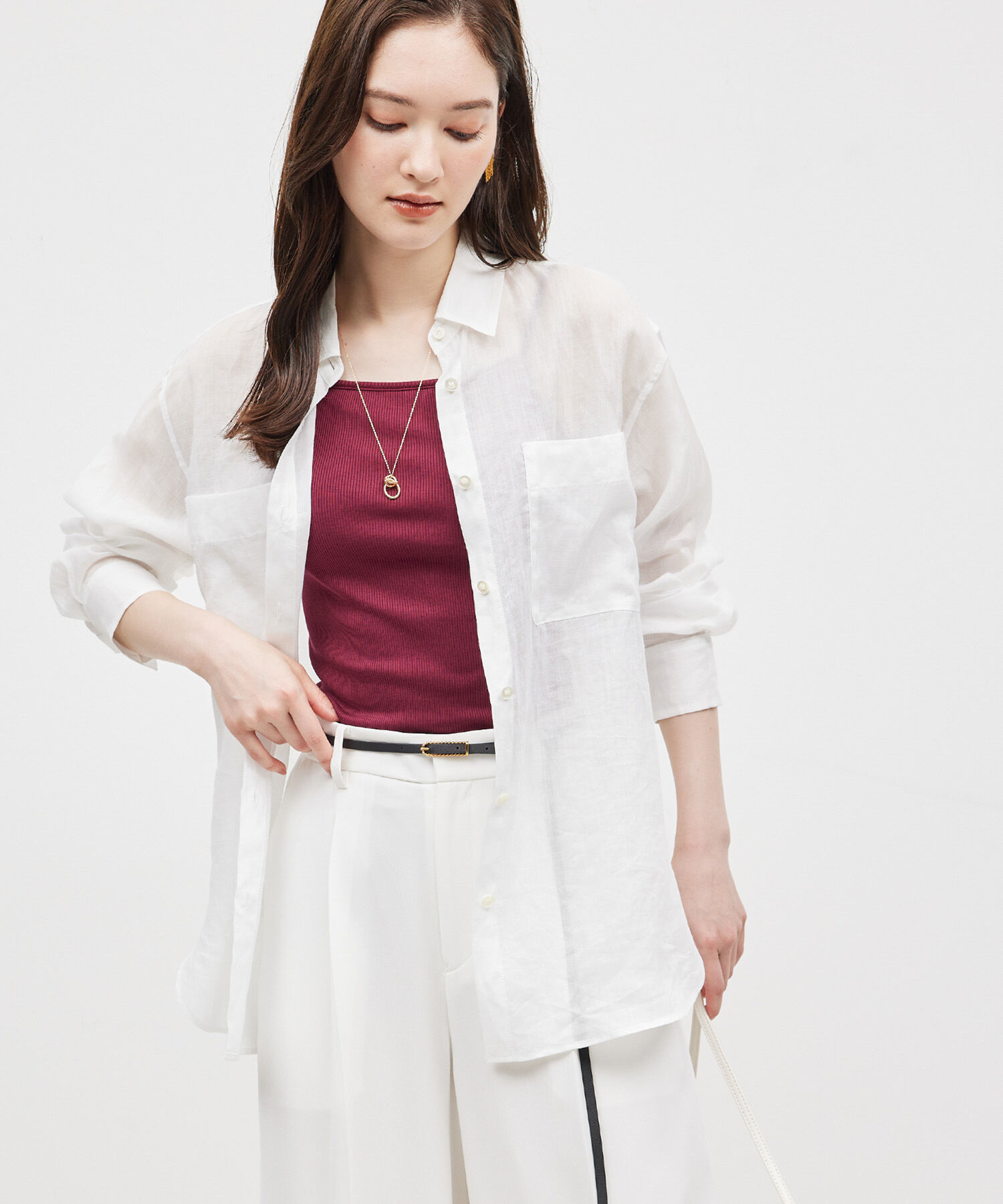 ROPE「【洗える】ロイヤルラミーレギュラーシャツ【雑誌/メディア掲載】」|シャツ・ブラウス|オフホワイト(15)