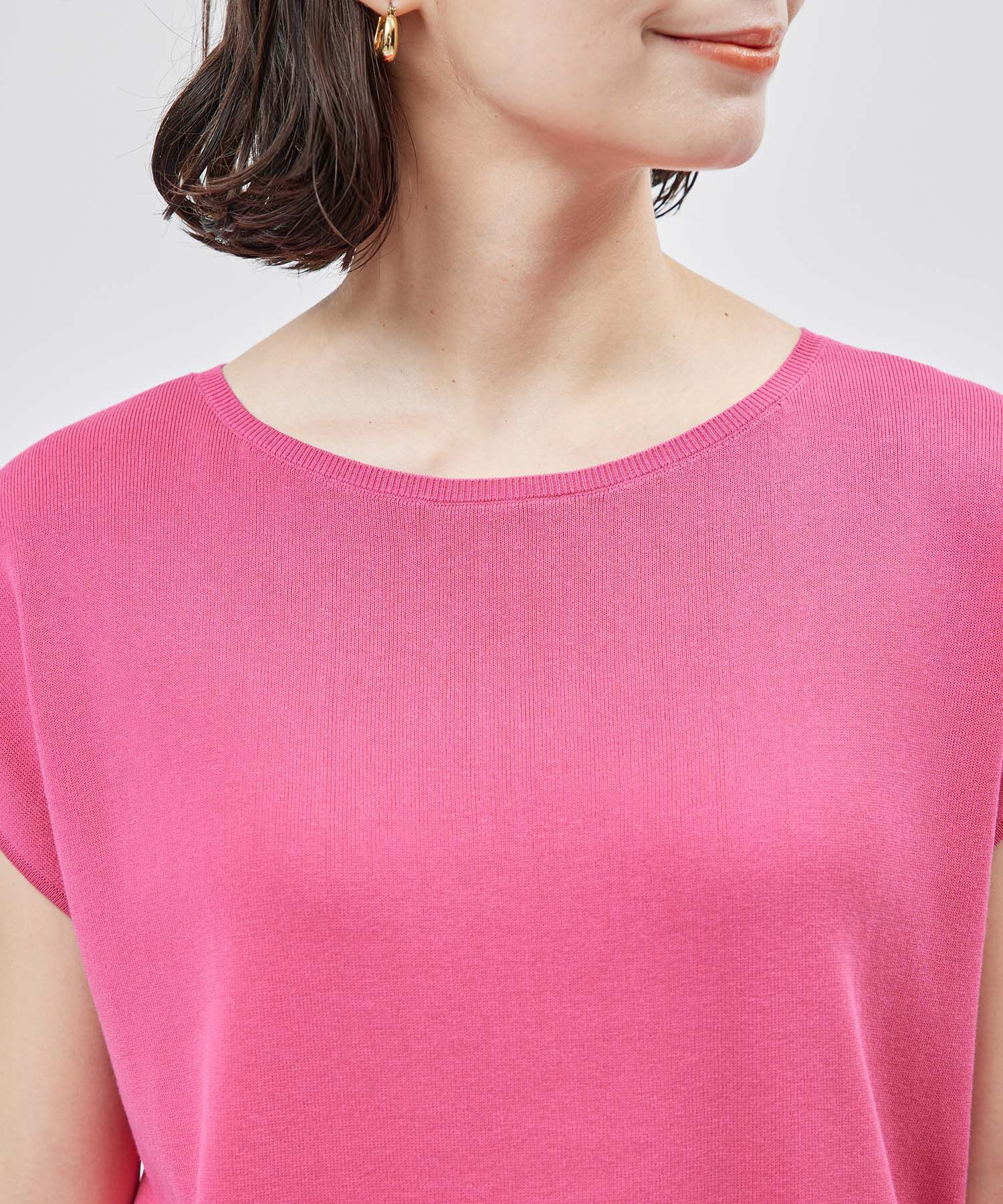 ROPE「【洗える】【接触冷感】ICE COTTONアームレットニットトップス【雑誌/メディア掲載】」|ニット・セーター|