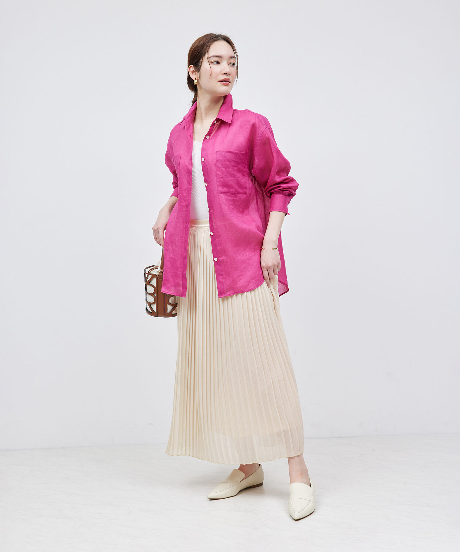 ROPE「プリーツスカート（バイカラー/無地）【メディア掲載】」|スカート|