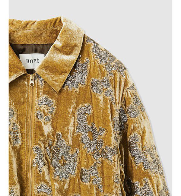 ROPE「スパンコールベロアジップアップブルゾン」|ブルゾン・スタジャン|