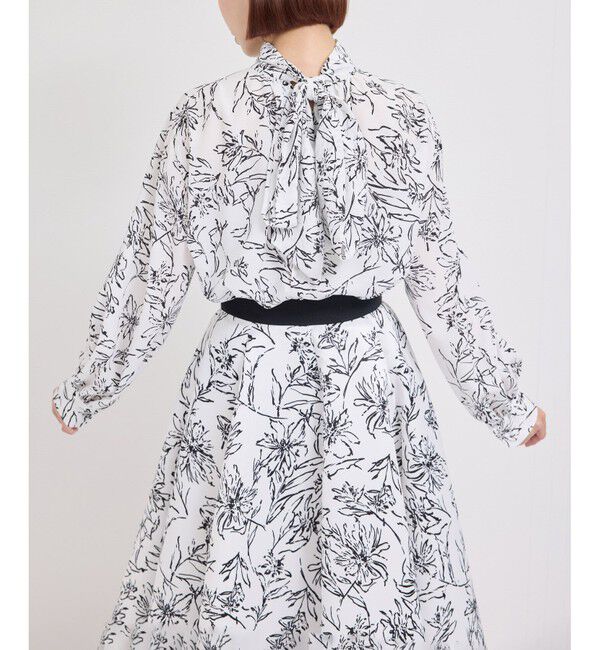 ROPE「ハンドフラワーバックタイブラウス/セットアップ対応」|シャツ・ブラウス|